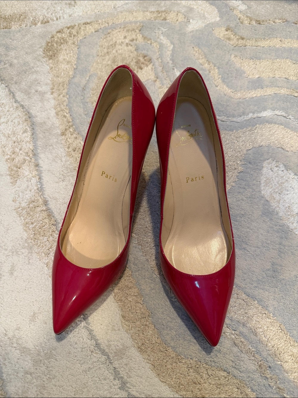 Christian Louboutin Patent Leather Red Pointed-Toe Pumps